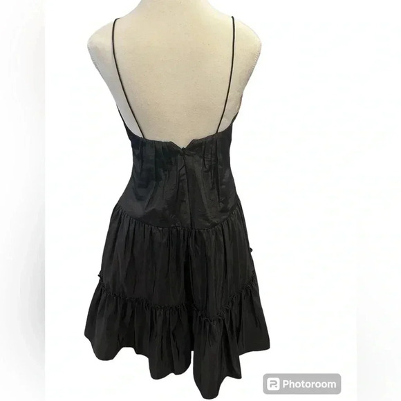 Zac Posen FLORAL APPLIQUE DRESS Black Mini Dress With Flower, Size 2 Brand New - Picture 10 of 12